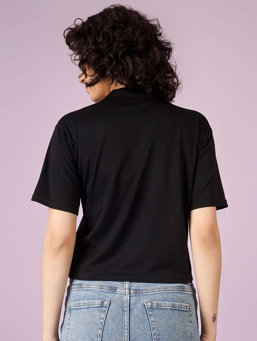 women printed short sleeve polo t-shirt - 22337589 -  Standard Image - 4