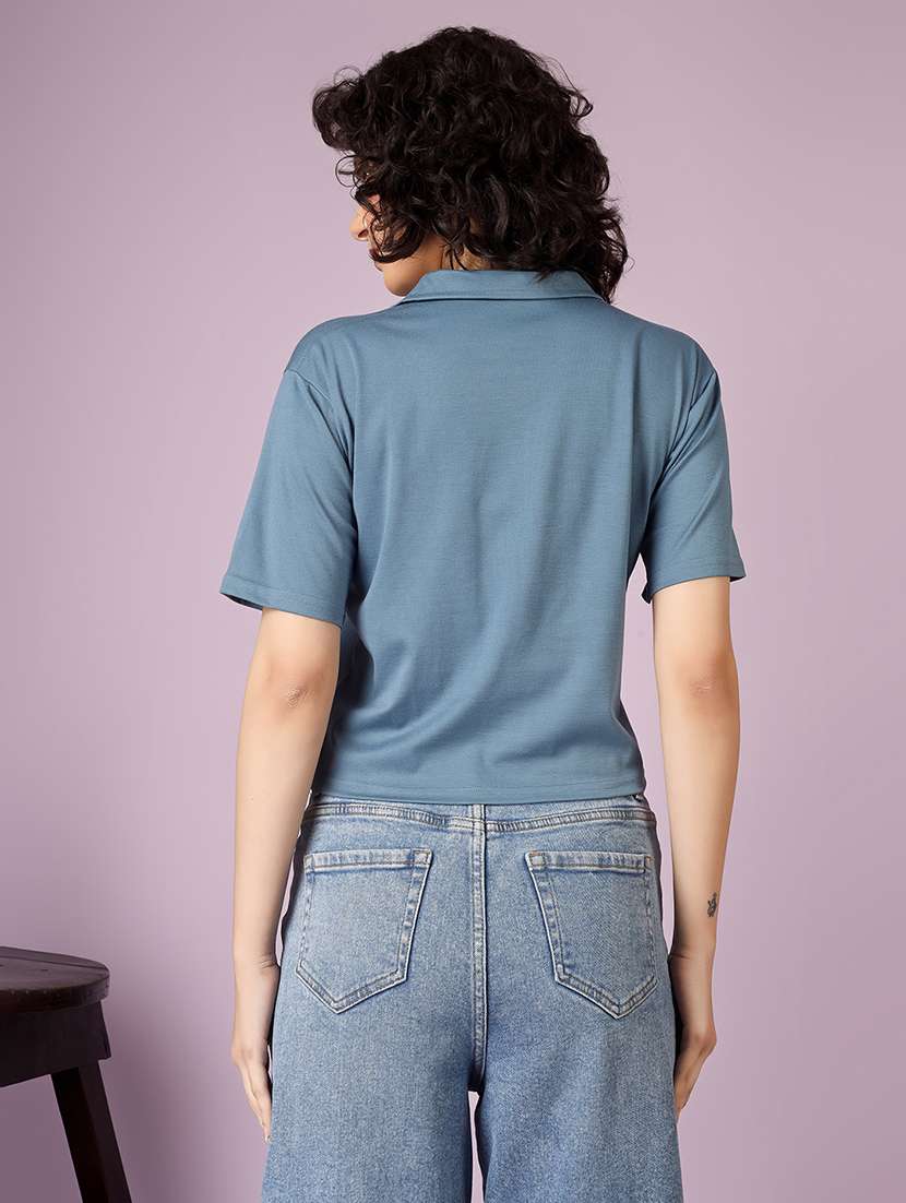 women printed short sleeve polo t-shirt - 22337591 -  Standard Image - 4