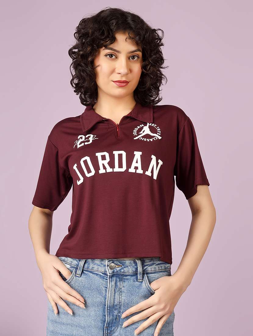 women printed short sleeve polo t-shirt - 22337592 -  Standard Image - 1