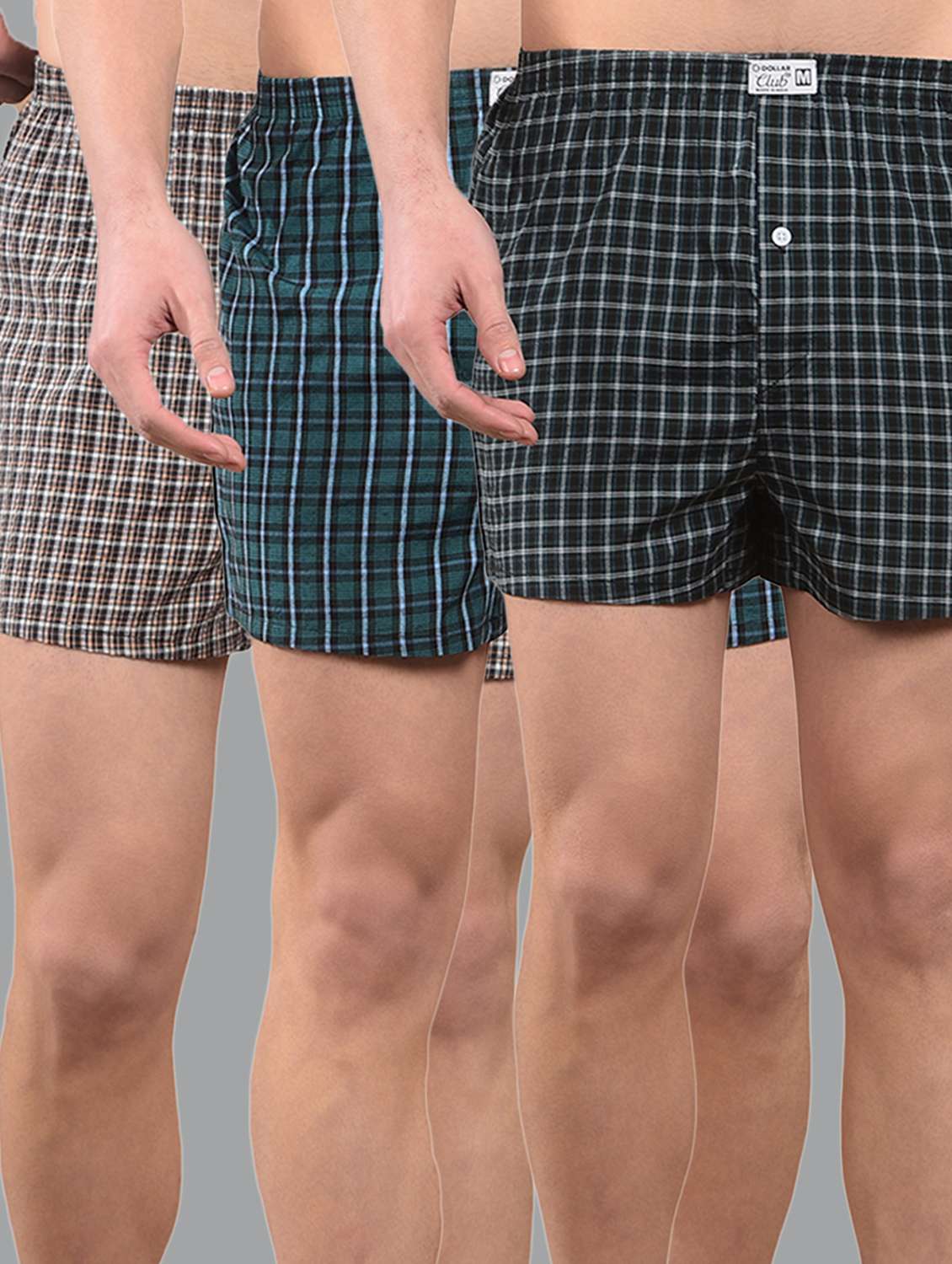 men pack of 3 checkered regular fit boxer - 22337617 -  Standard Image - 1