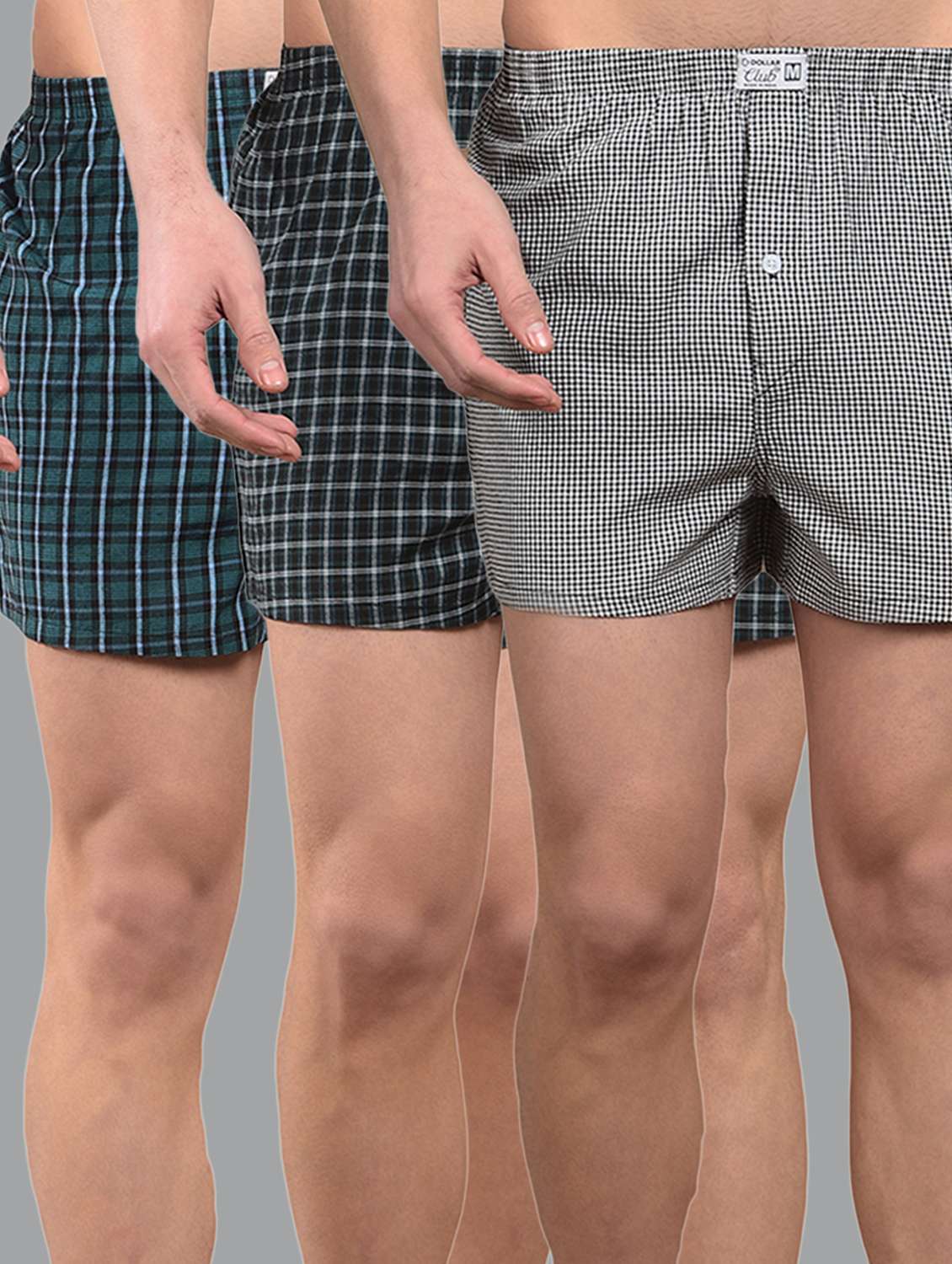 Men Pack Of 3 Checkered Regular Fit Boxer - 22337618 -  Standard Image - 1