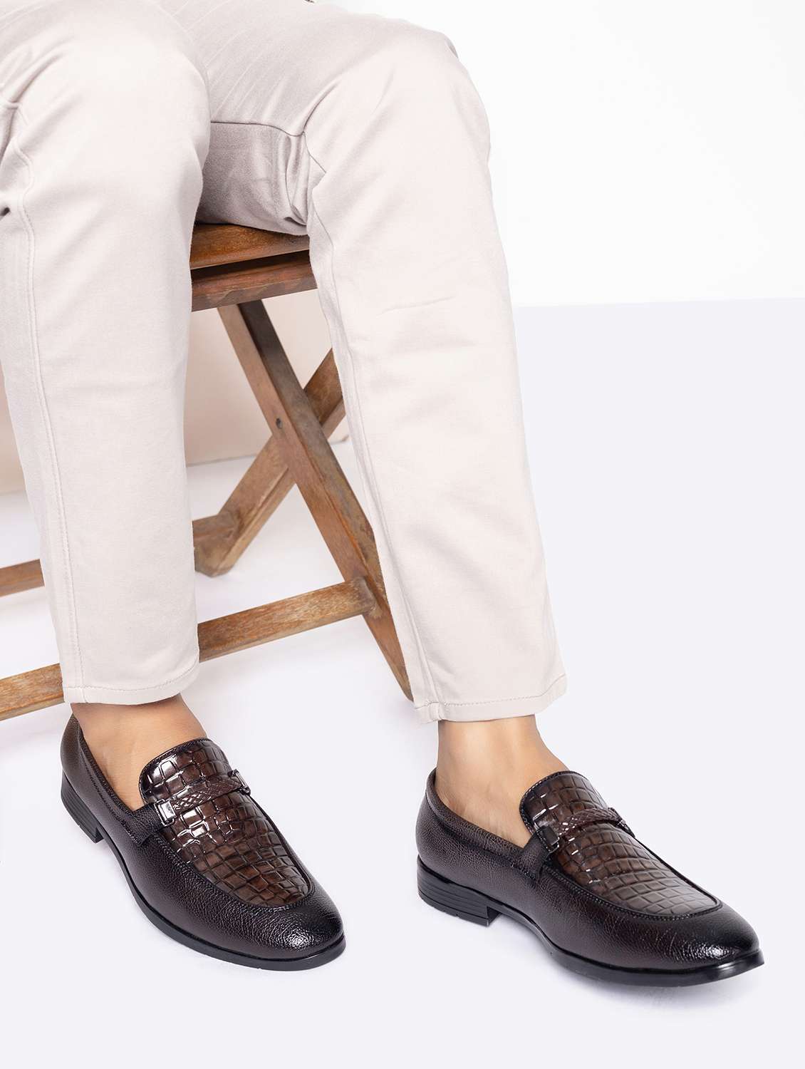 men textured slip on loafer - 22337651 -  Standard Image - 1