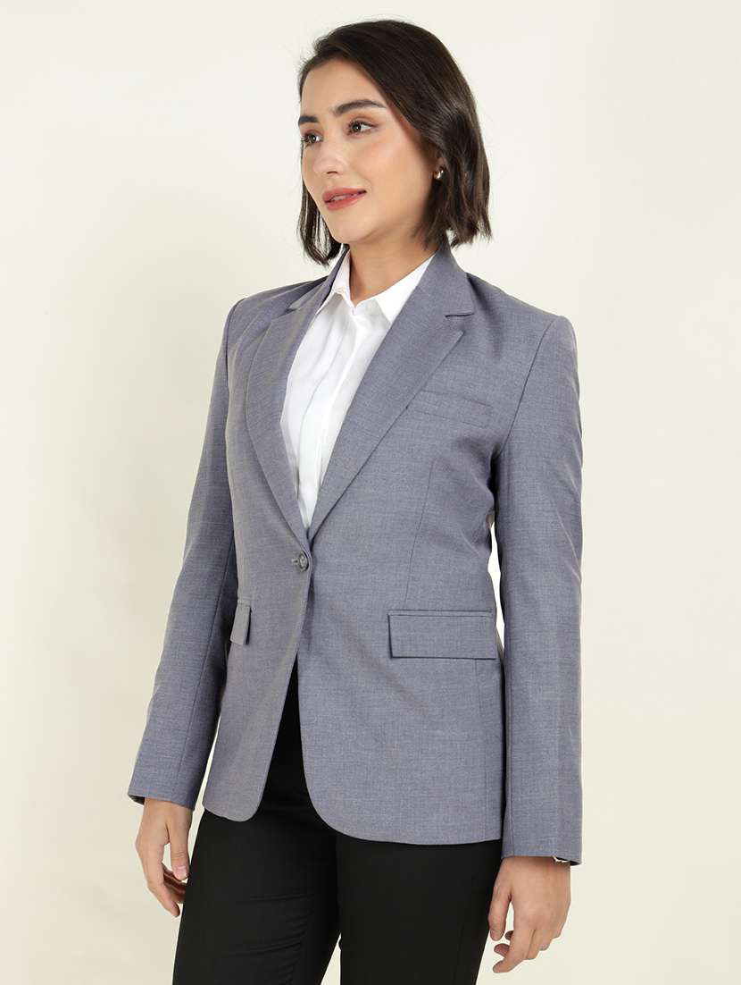 Women Solid Long Sleeve Single Breasted Blazer - 22337693 -  Standard Image - 1
