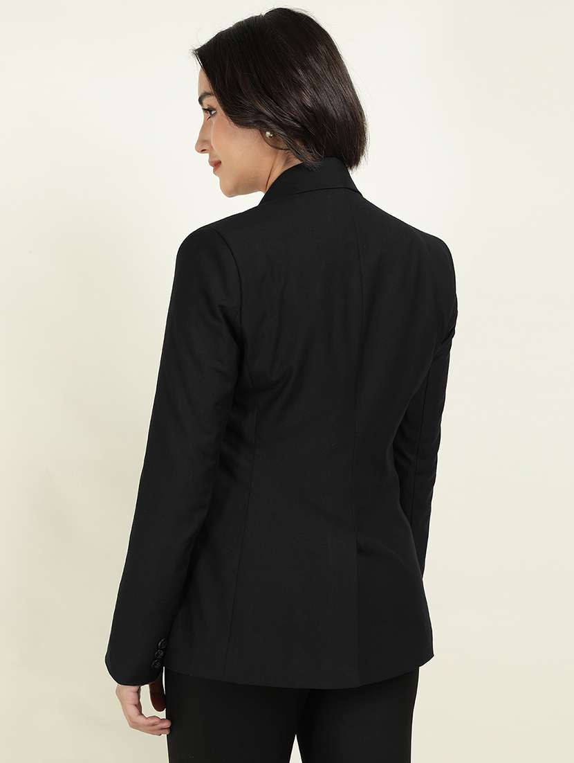 women solid long sleeve single breasted blazer - 22337694 -  Standard Image - 1