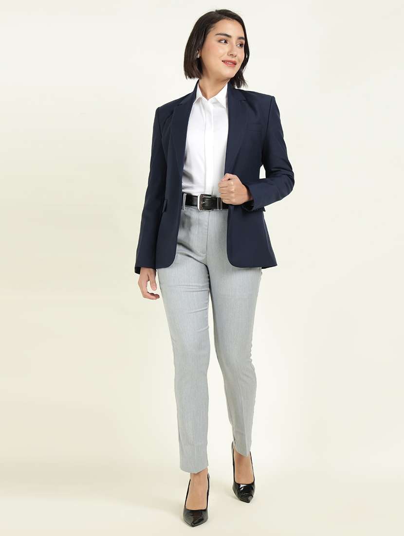 women solid long sleeve single breasted blazer - 22337701 -  Standard Image - 4