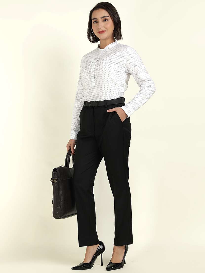 women mandarin collar long sleeve top - 22337704 -  Standard Image - 4