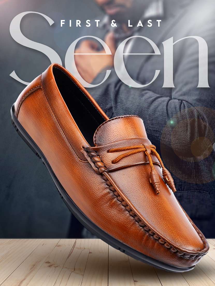 men solid slip on tassel details loafer - 22337708 -  Standard Image - 1