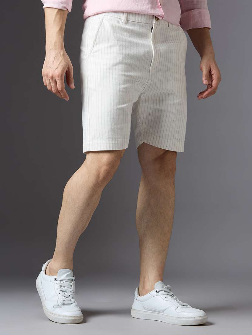 men striped mid rise regular fit shorts - 22337724 -  Standard Image - 1