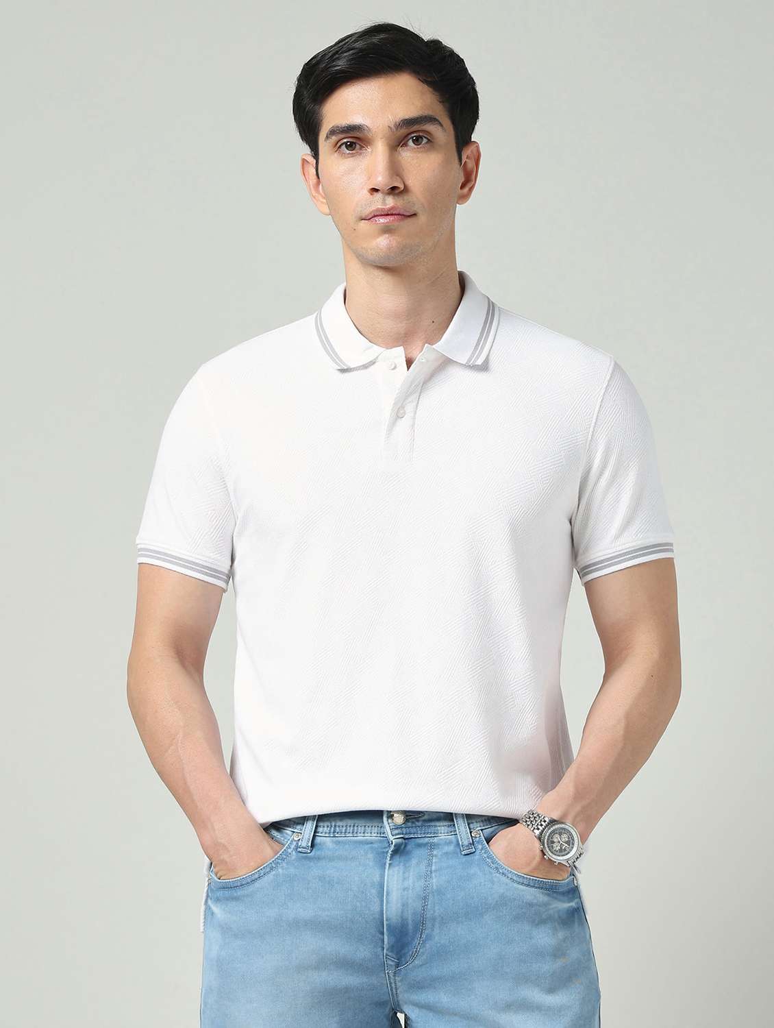 men solid short sleeve regular fit polo t-shirt