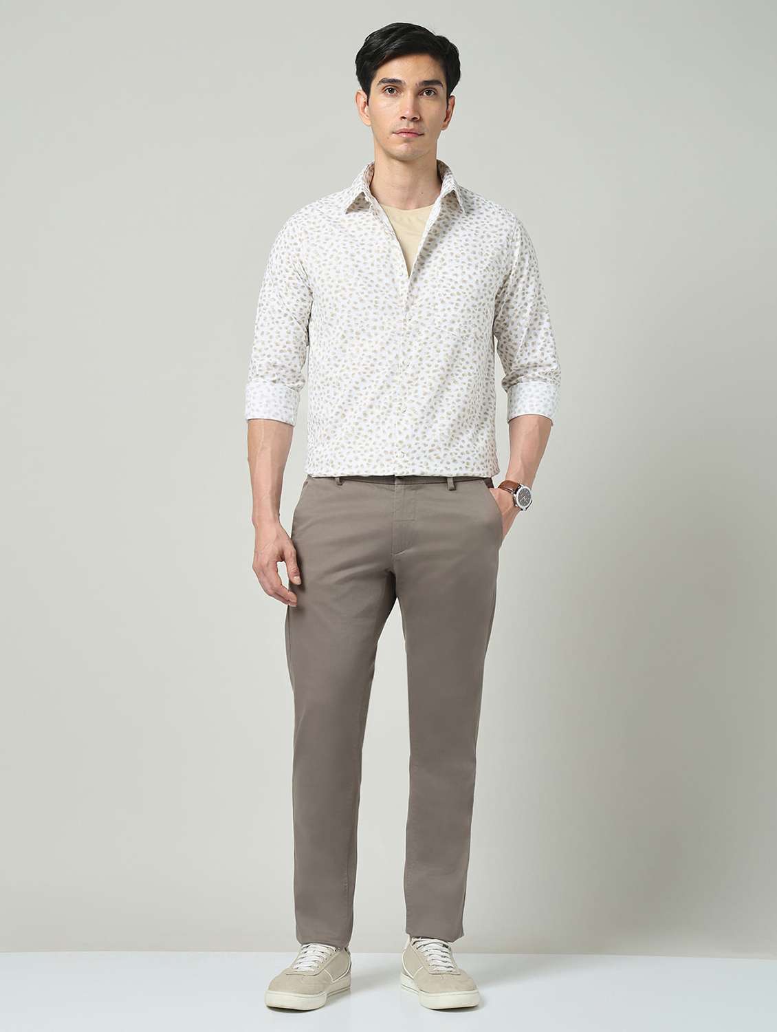 men printed long sleeve slim fit casual shirt - 22337964 -  Standard Image - 4