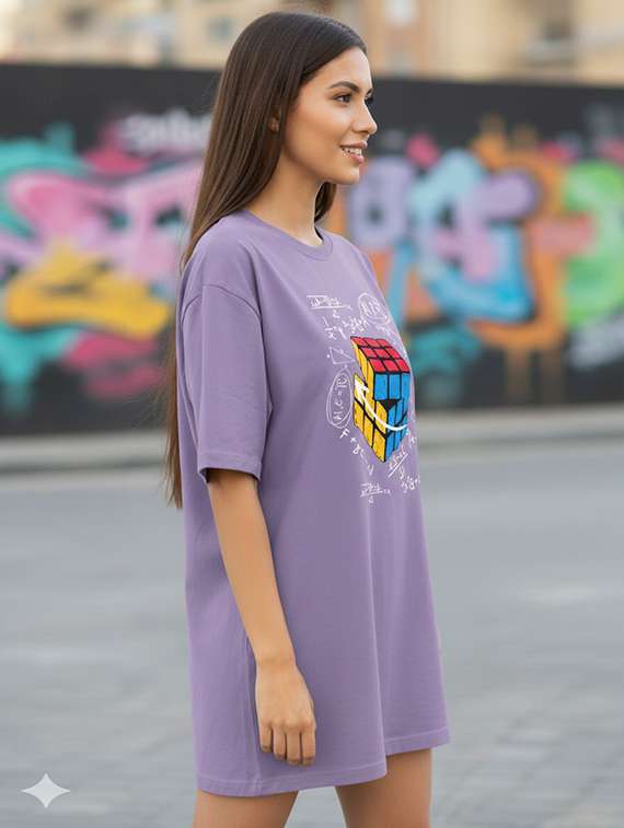 women printed short sleeve oversized t-shirt - 22338061 -  Standard Image - 1