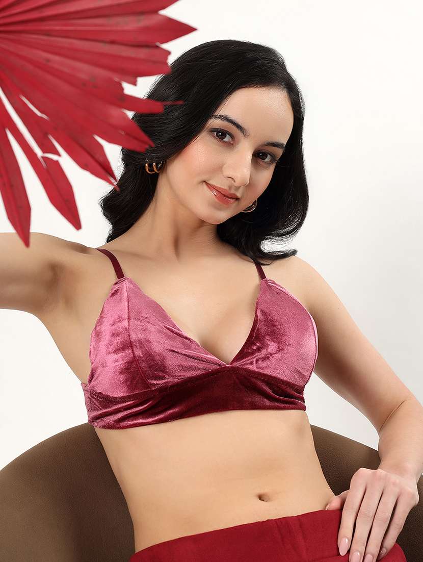 women solid lightly padded bralette - 22338119 -  Standard Image - 1