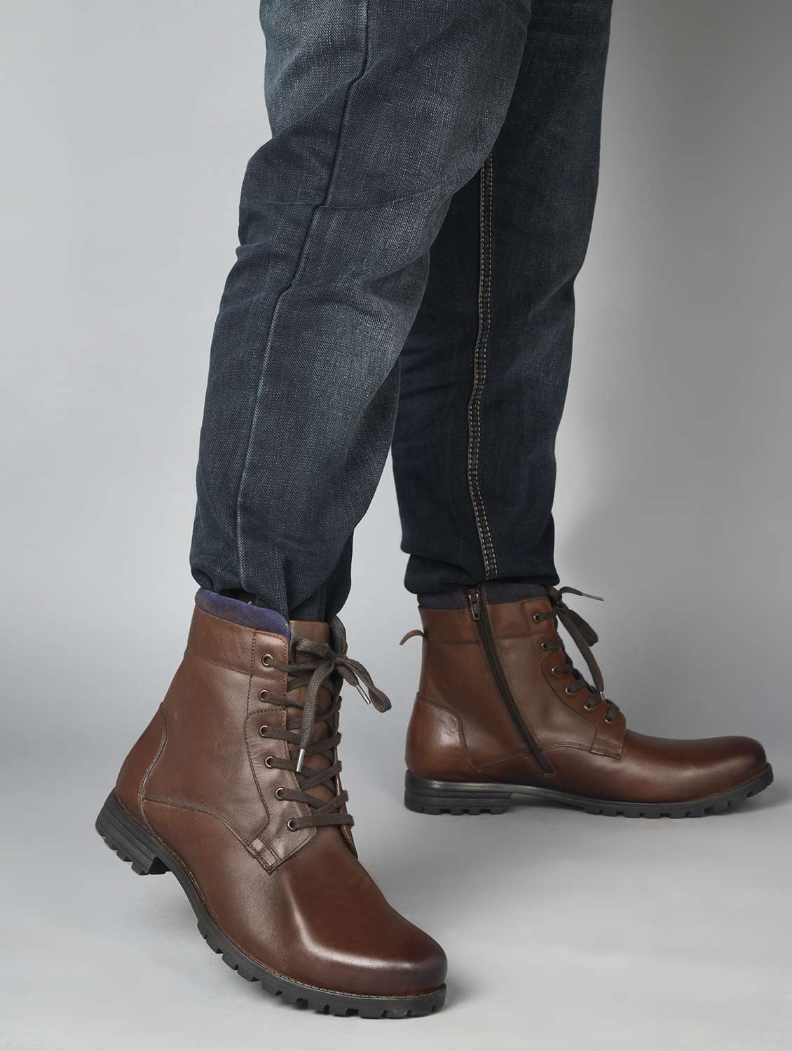 men brown lace up boot - 22338120 -  Standard Image - 1