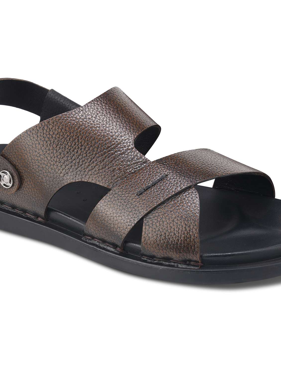 men brown back strap sandal - 22338126 -  Standard Image - 4