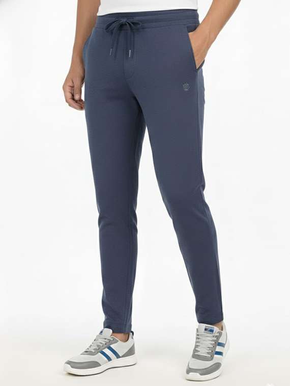 men solid mid rise full length track pant - 22338185 -  Standard Image - 1