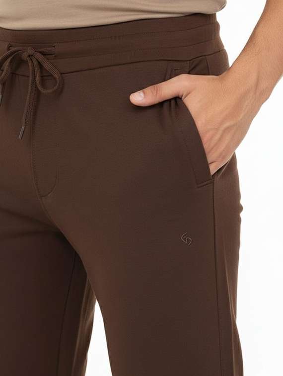 men solid mid rise full length track pant - 22338187 -  Standard Image - 4
