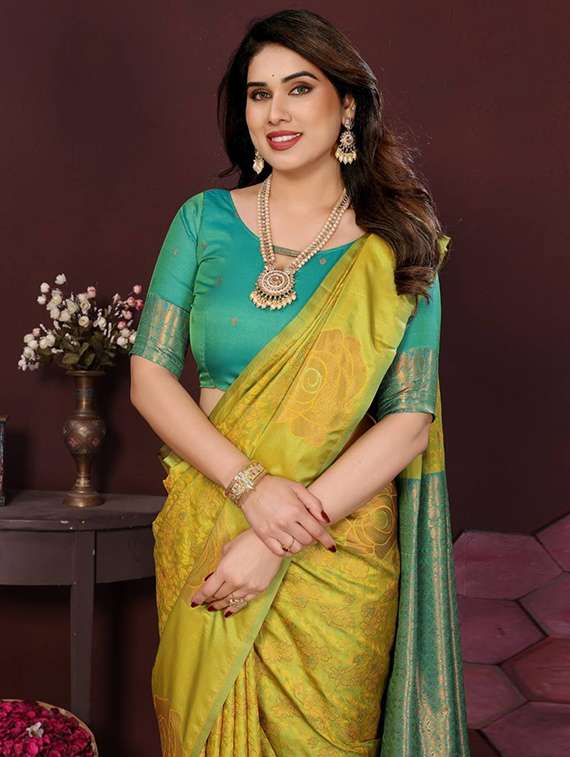 women self design banarasi saree with blouse - 22338417 -  Standard Image - 4