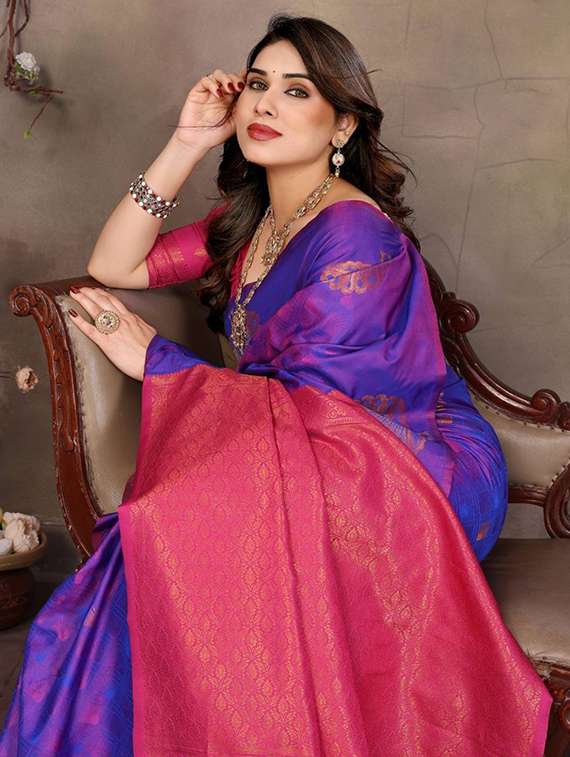 women self design banarasi saree with blouse - 22338418 -  Standard Image - 4