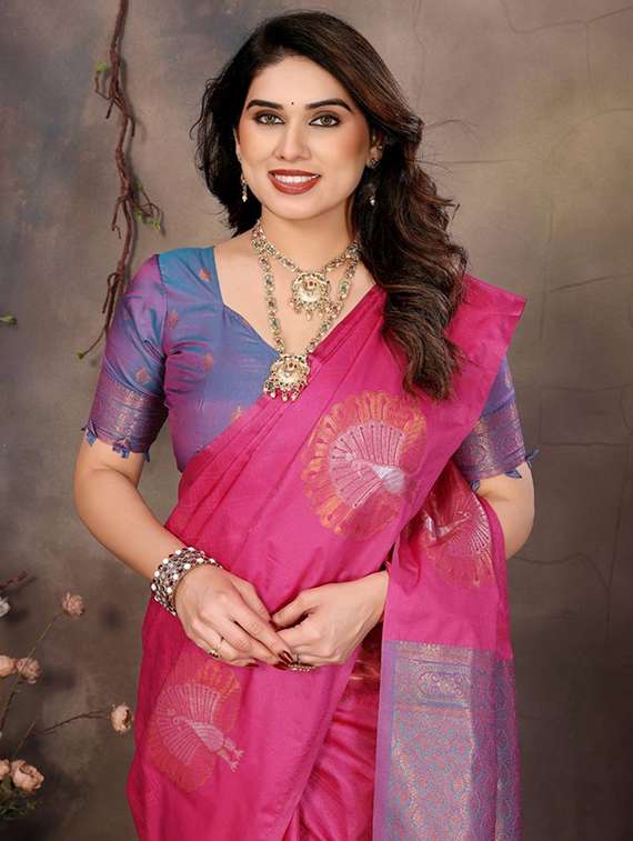 women self design banarasi saree with blouse - 22338420 -  Standard Image - 4