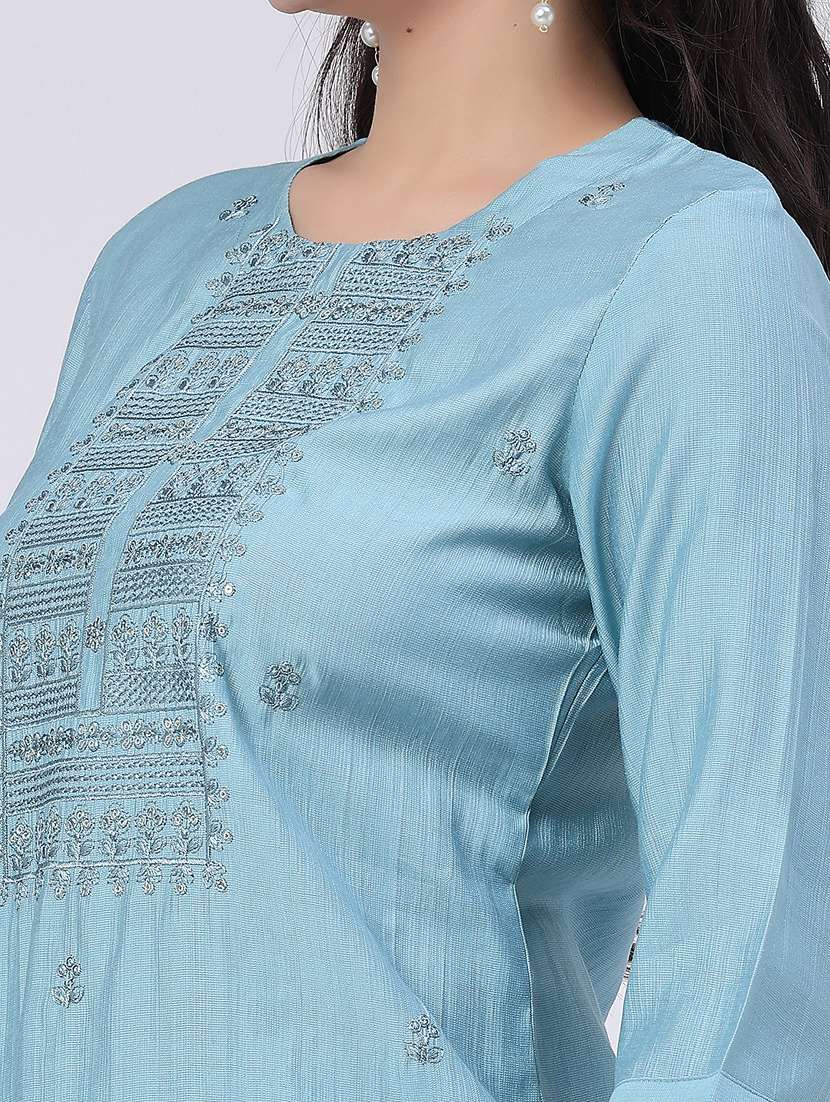 women embroidered three quarter sleeves kurta pant set with dupatta - 22338444 -  Standard Image - 4