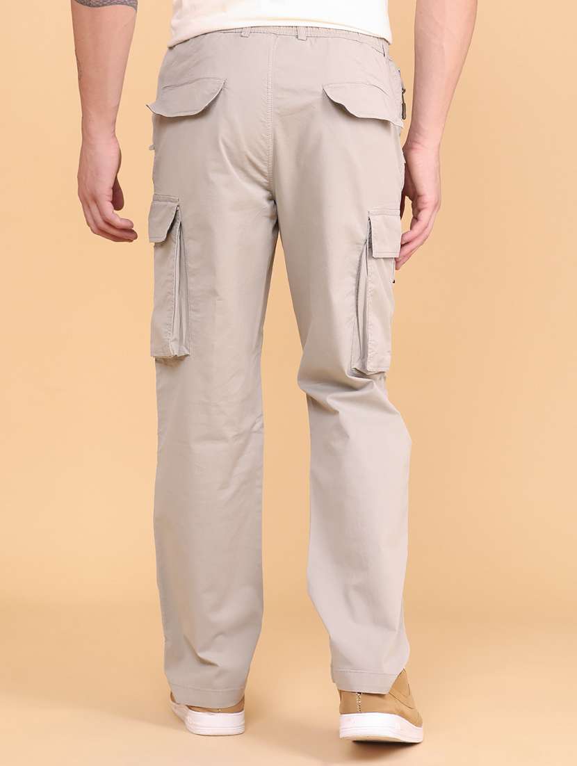 men solid mid rise loose fit cargo  - 22338483 -  Standard Image - 4