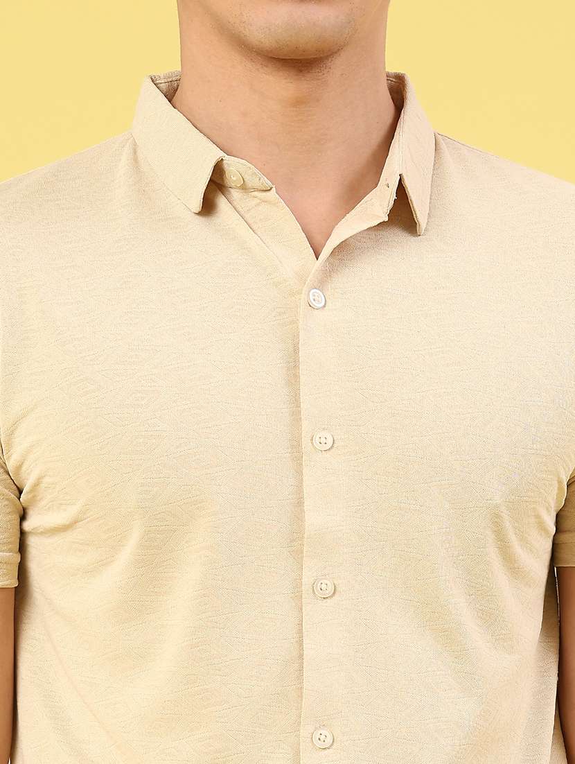 men self design short sleeve slim fit casual shirt - 22338794 -  Standard Image - 1