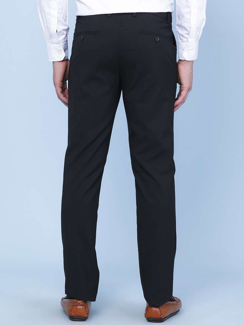 men solid mid rise slim fit formal trouser - 22338841 -  Standard Image - 4