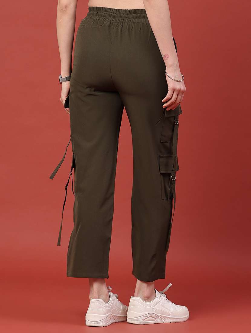 women solid mid rise cargo pant - 22338943 -  Standard Image - 4