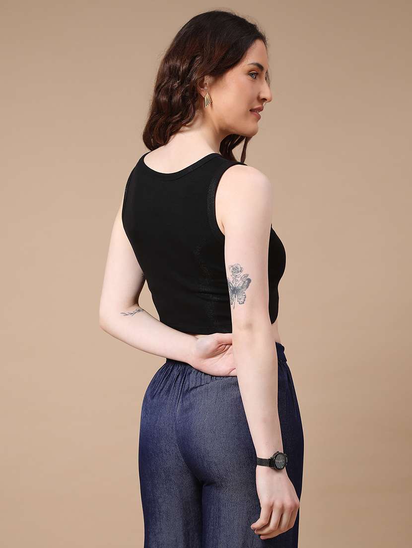 Black Cotton Tank Top - 22338971 -  Standard Image - 4