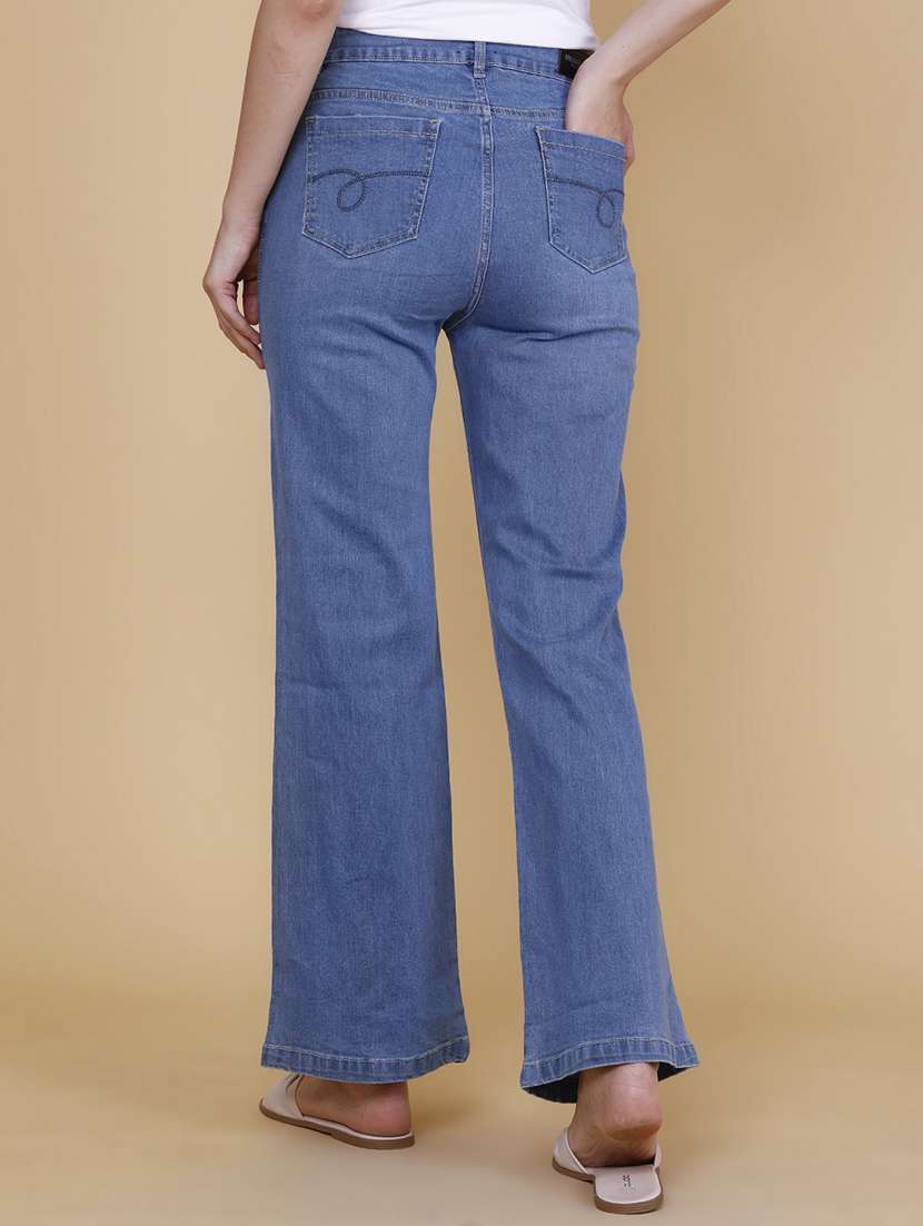 women solid high rise bootcut jeans - 22339116 -  Standard Image - 4