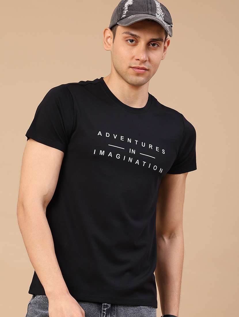 men printed round neck regular fit t-shirt