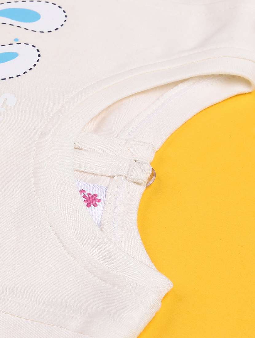 off white cotton combo infant twin set - 22339137 -  Standard Image - 4