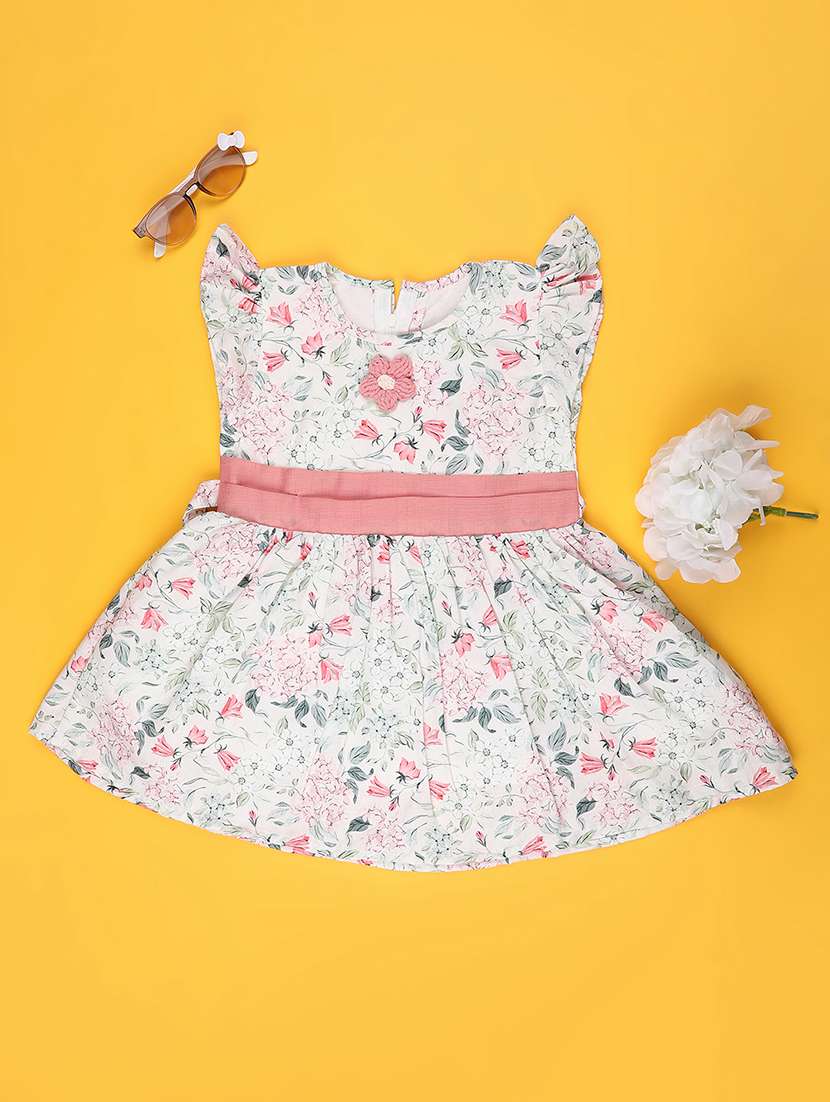 green cotton infant frock - 22339176 -  Standard Image - 1