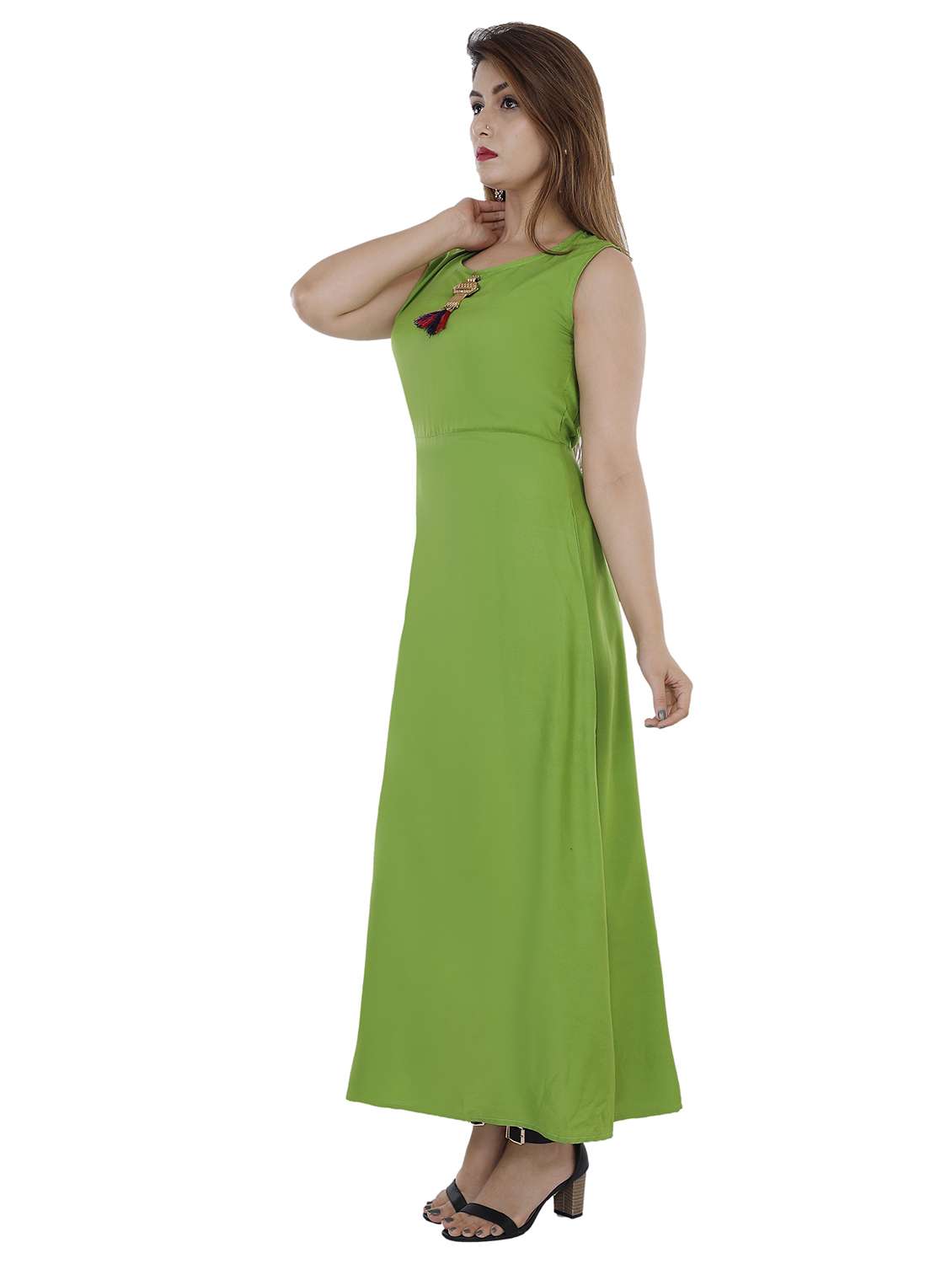 women solid sleeveless a-line kurta - 22339273 -  Standard Image - 1