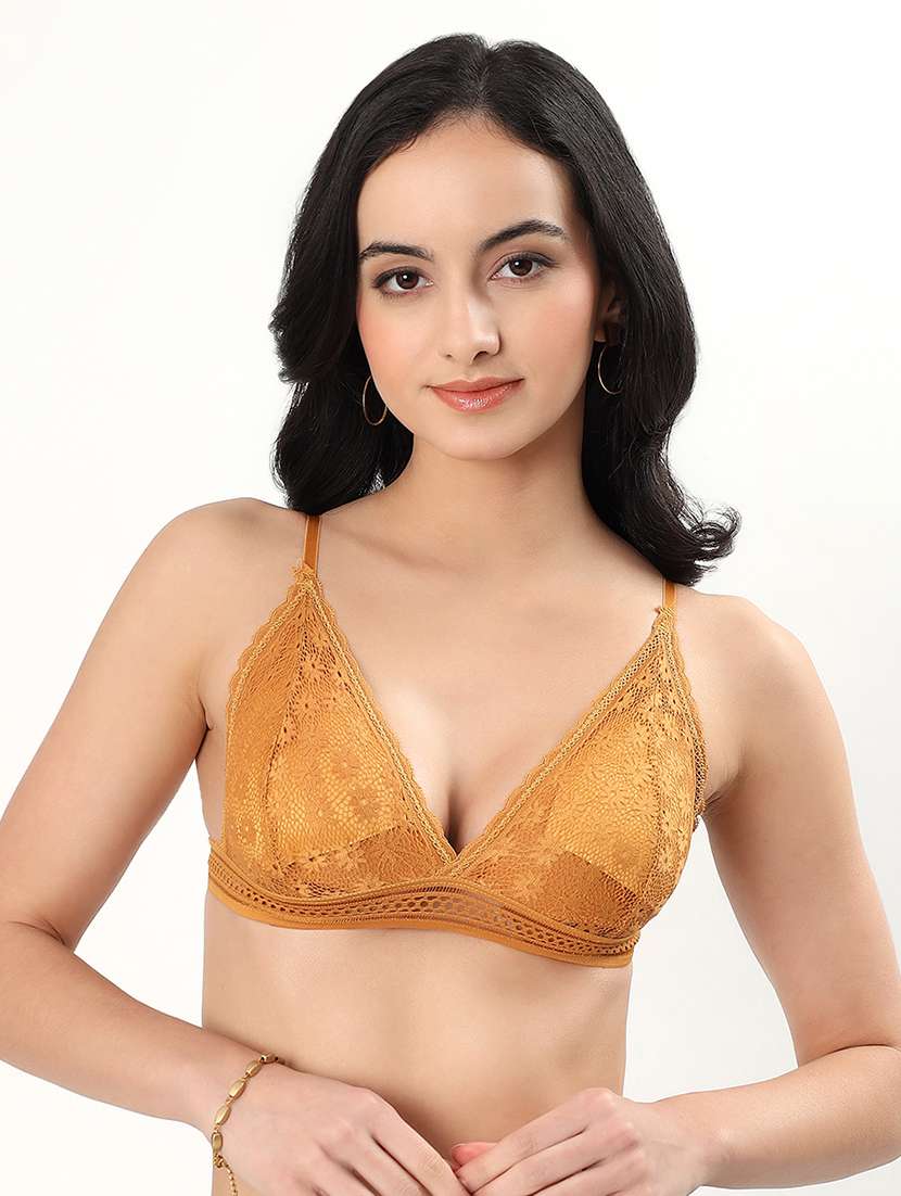 women self designed padded laced bra - 22339386 -  Standard Image - 1
