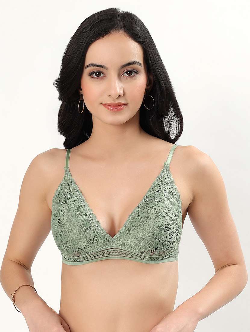 women self designed padded laced bra - 22339387 -  Standard Image - 1