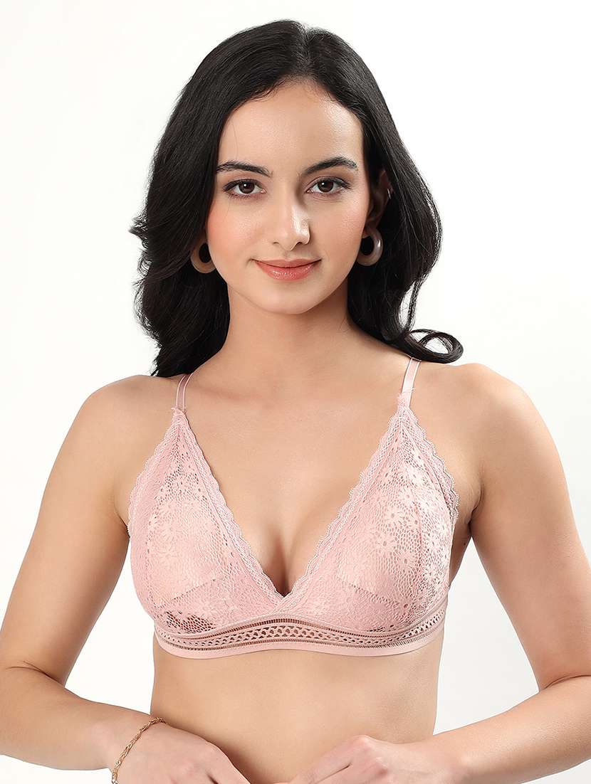 women self designed padded laced bra - 22339390 -  Standard Image - 1