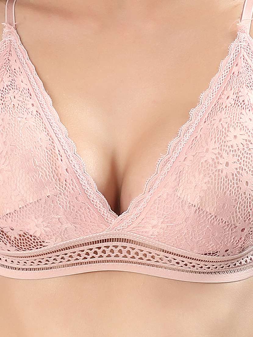 women self designed padded laced bra - 22339390 -  Standard Image - 4