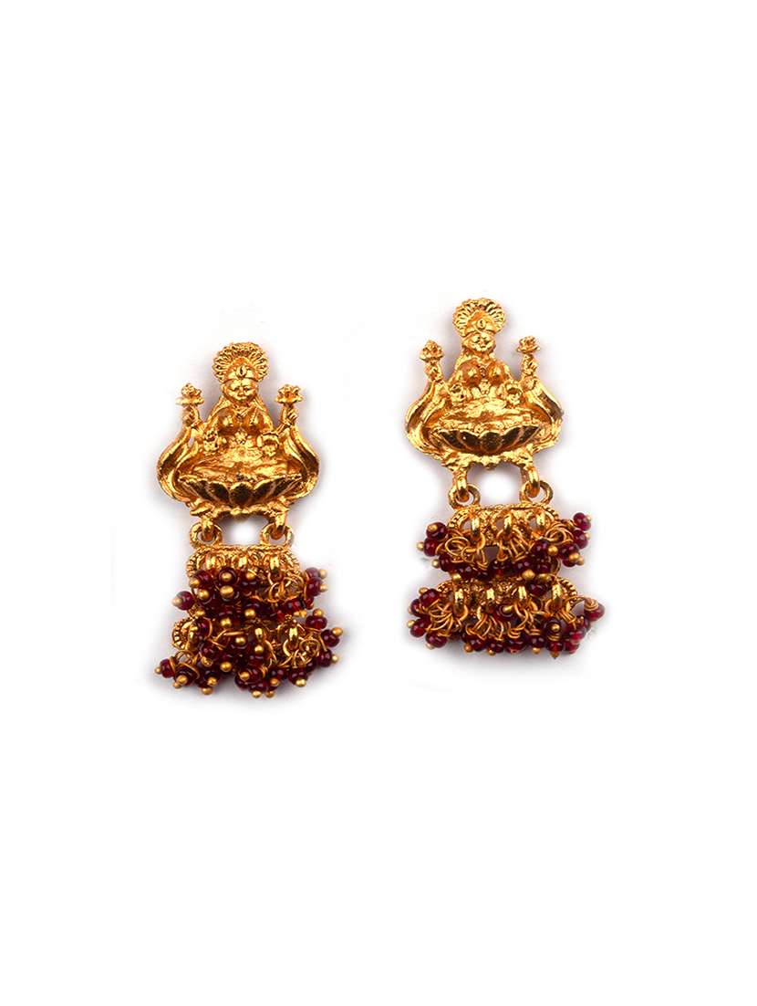 gold plated red goddess hydra earrings - 22339433 -  Standard Image - 1