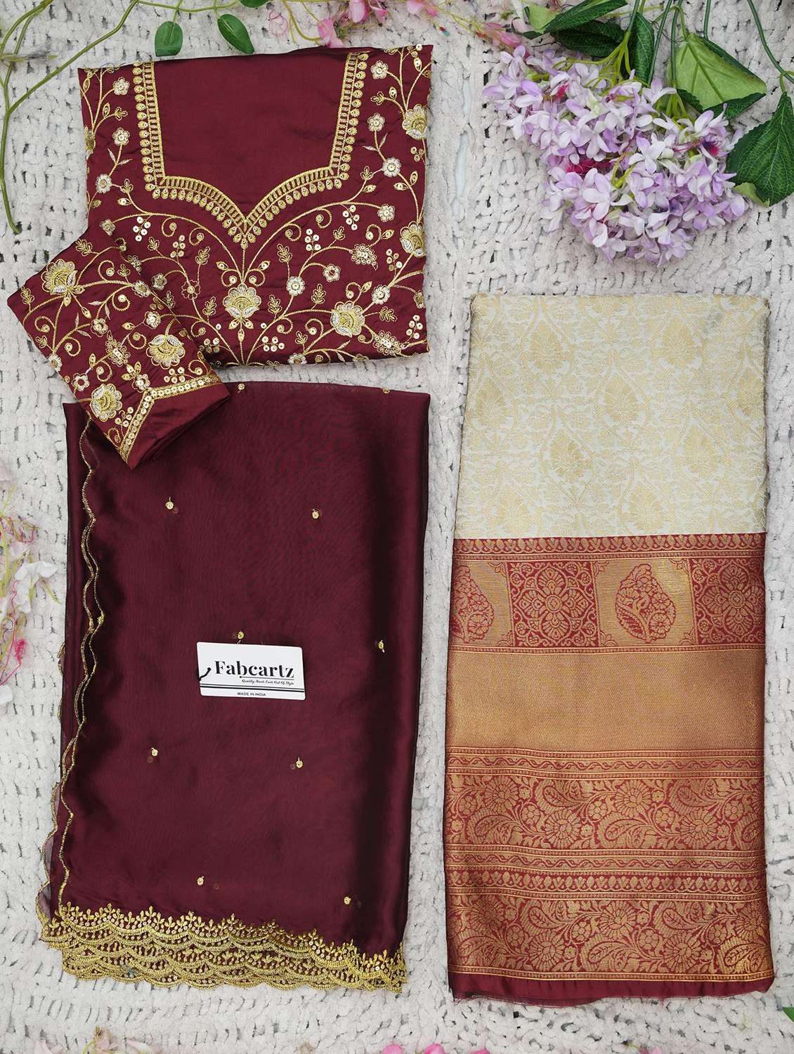 women self design south indian style unstitched lehenga choli set - 22339501 -  Standard Image - 1