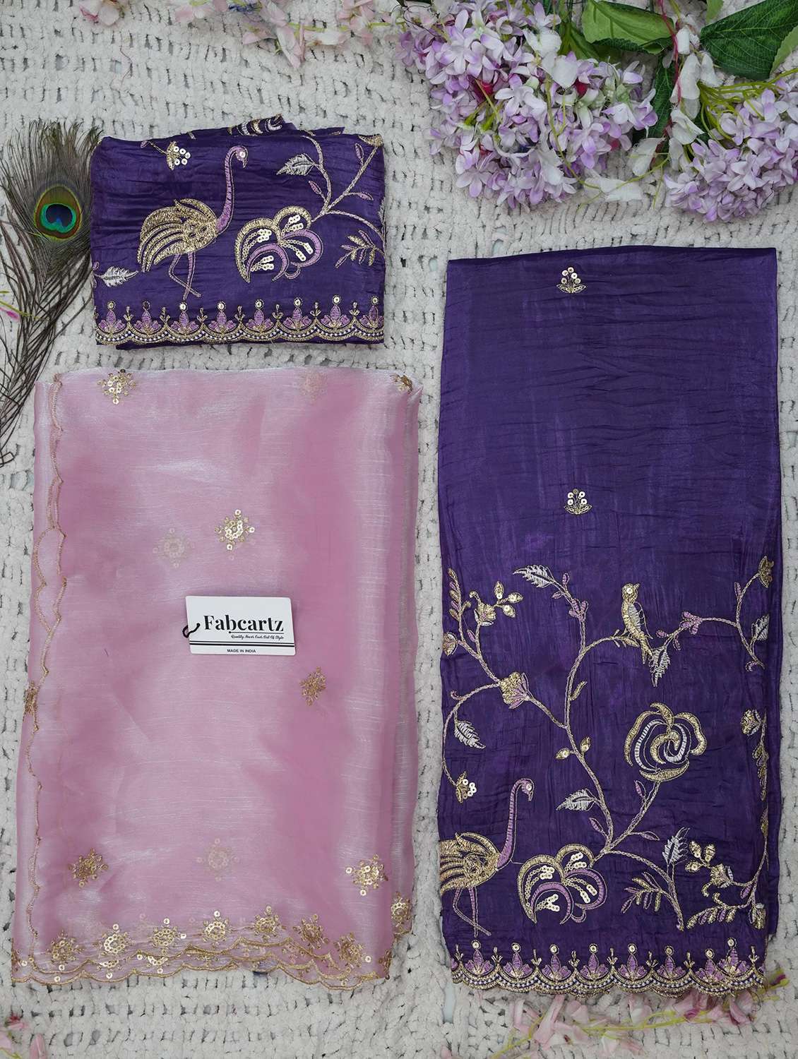 women solid with work unstitched lehenga choli set - 22339506 -  Standard Image - 1