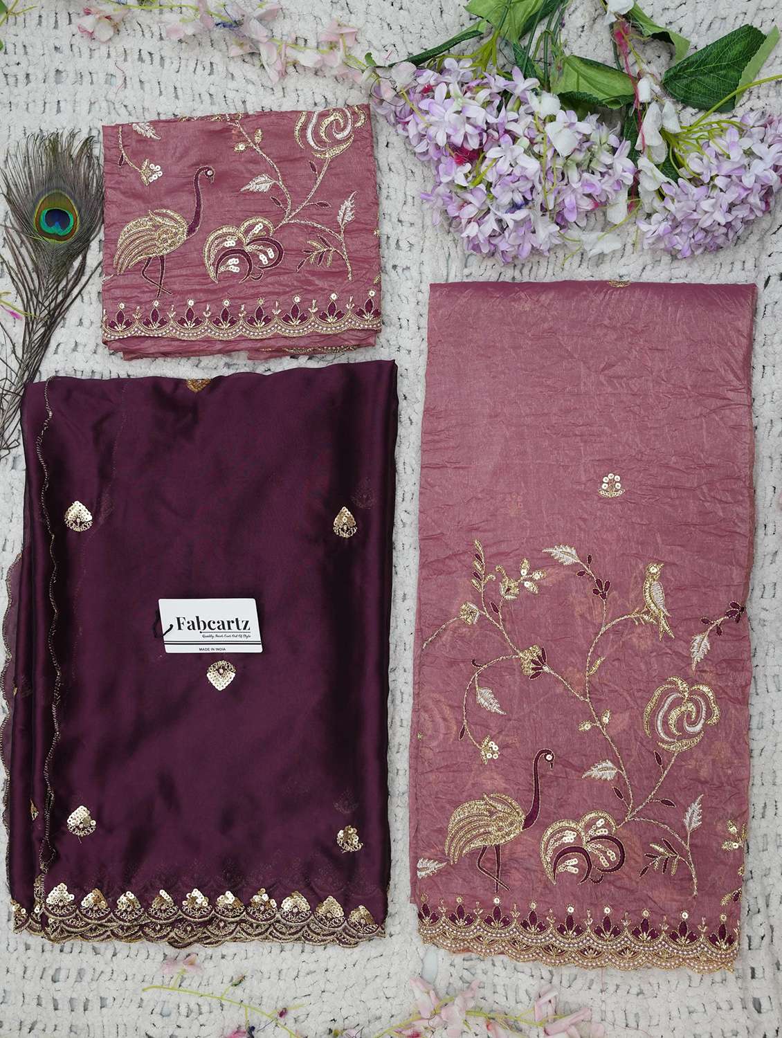 women solid with work unstitched lehenga choli set - 22339507 -  Standard Image - 1