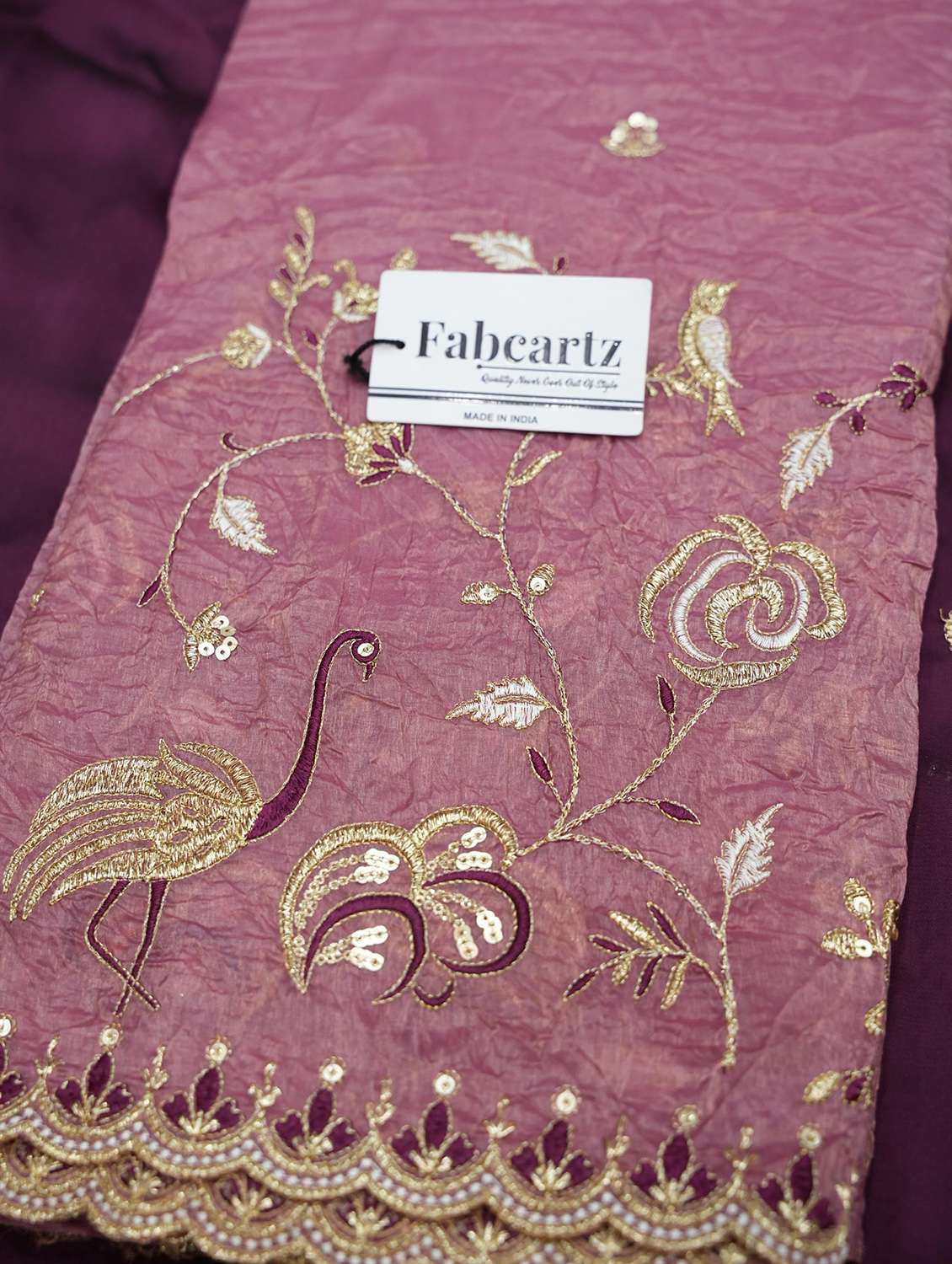 women solid with work unstitched lehenga choli set - 22339507 -  Standard Image - 4