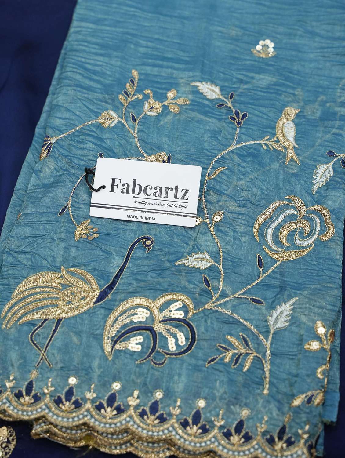 women solid with work unstitched lehenga choli set - 22339508 -  Standard Image - 4