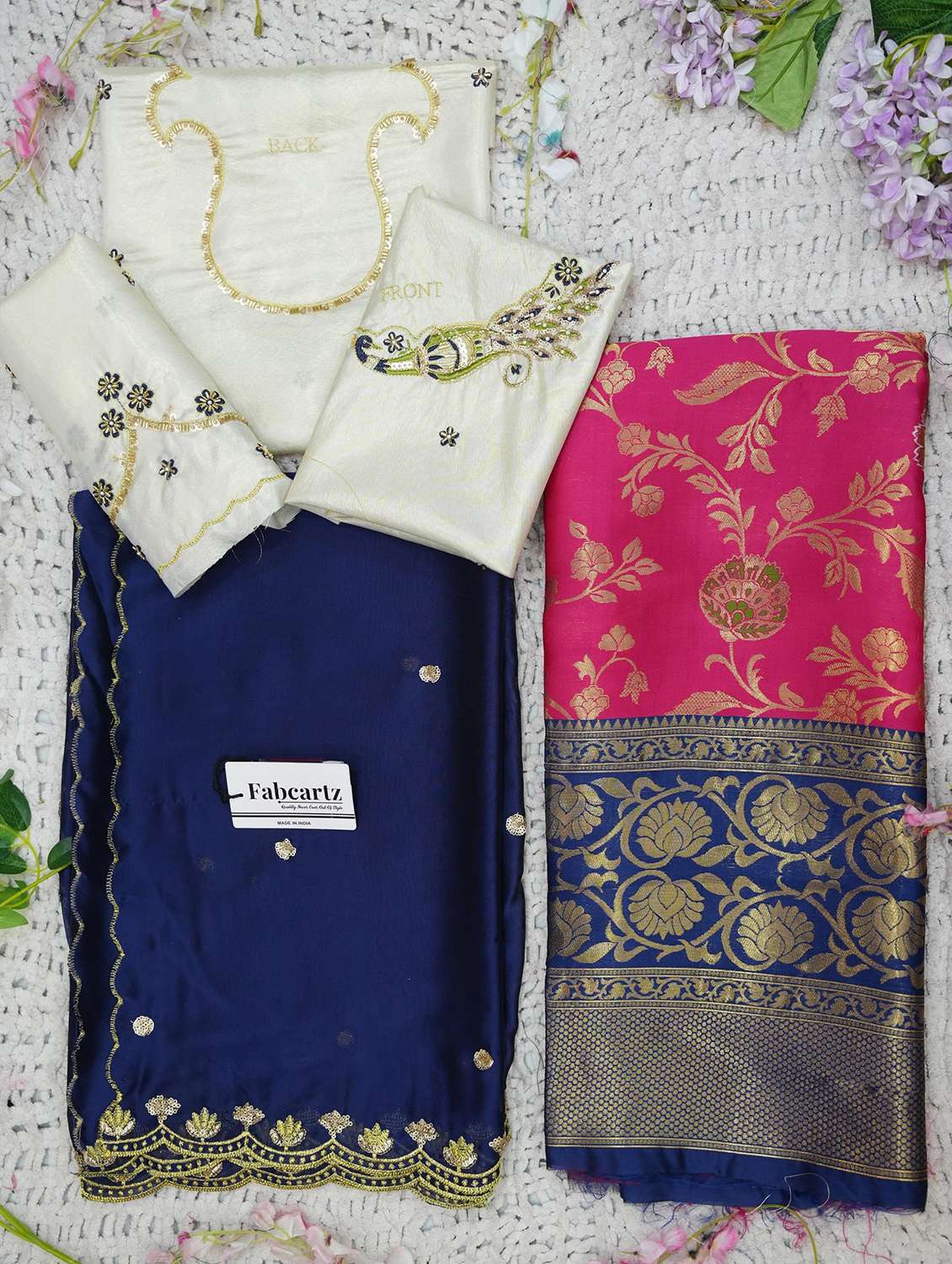 women self design south indian style unstitched lehenga choli set - 22339511 -  Standard Image - 1