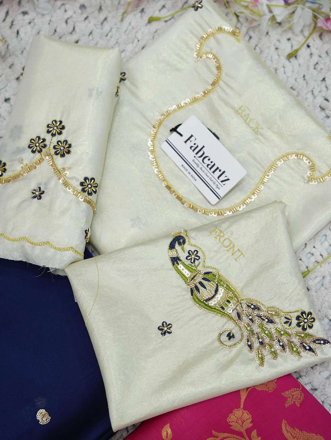 women self design south indian style unstitched lehenga choli set - 22339511 -  Standard Image - 4