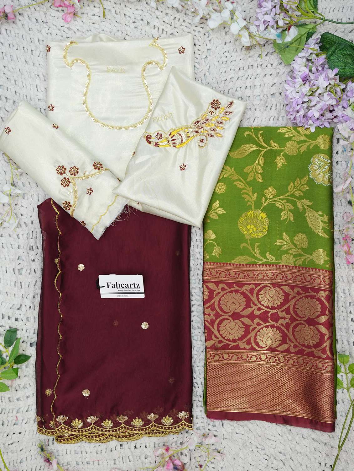 women self design south indian style unstitched lehenga choli set - 22339512 -  Standard Image - 1