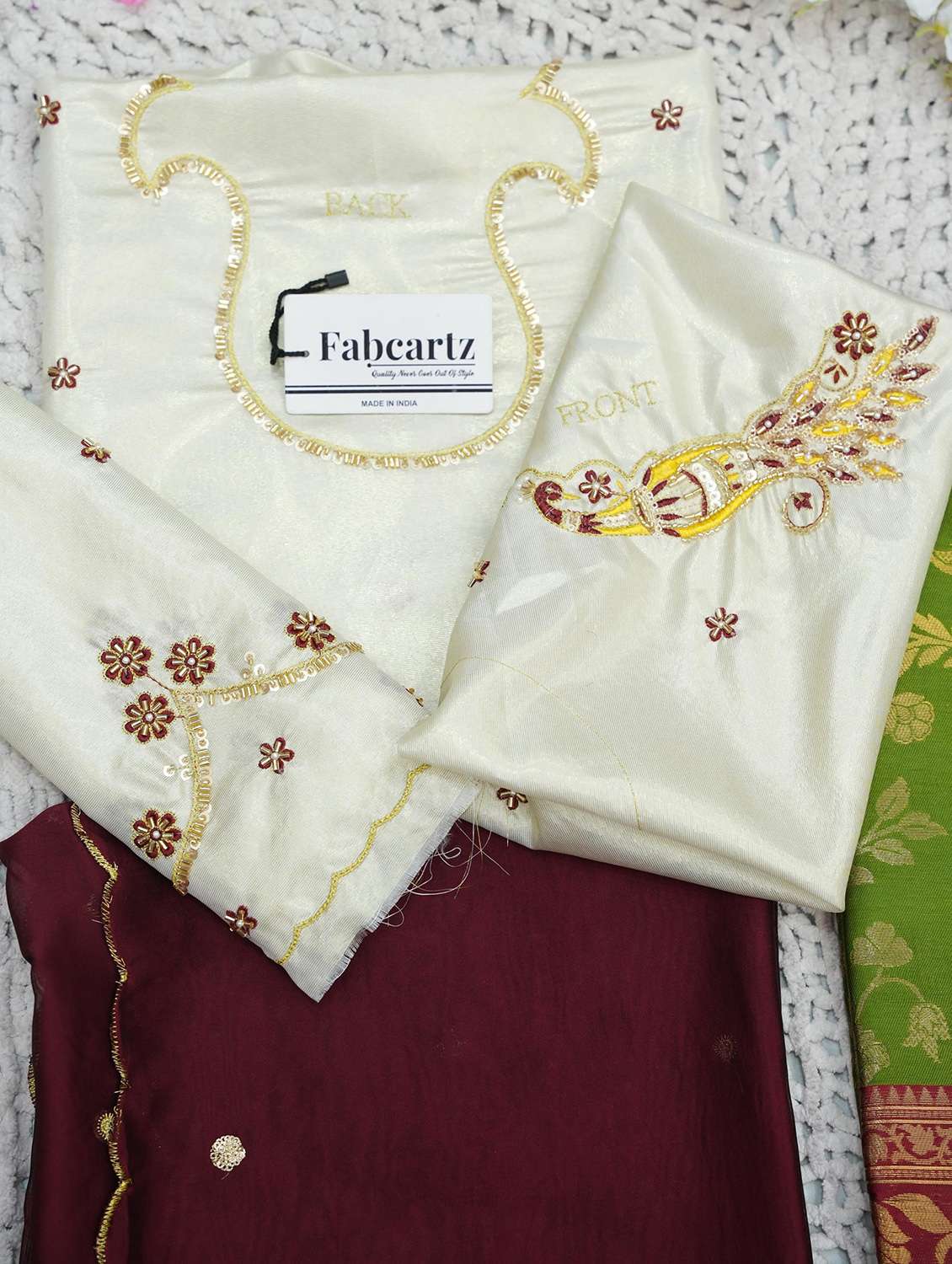 women self design south indian style unstitched lehenga choli set - 22339512 -  Standard Image - 4