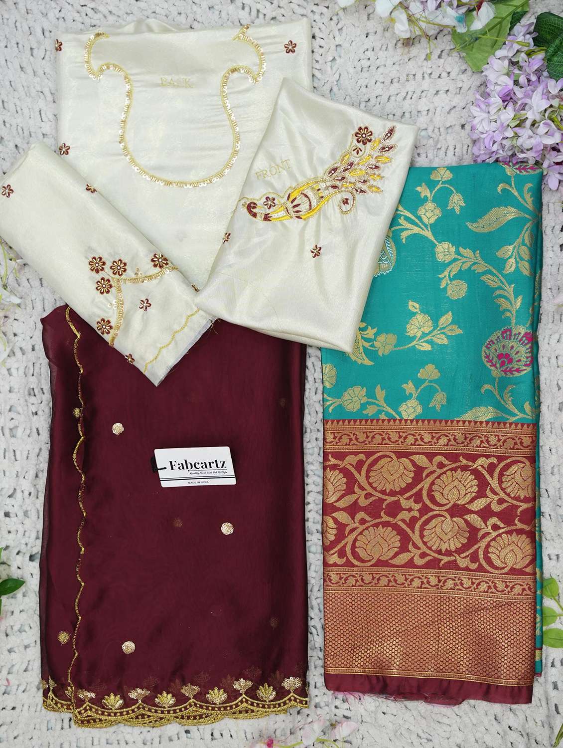 women self design south indian style unstitched lehenga choli set - 22339513 -  Standard Image - 1