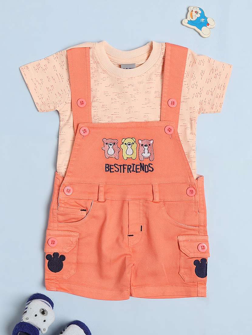 boys printed round neck dungaree set - 22339524 -  Standard Image - 1